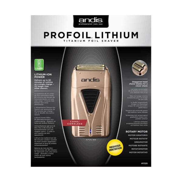 andis profoil lithium plus gold cuivre coffret