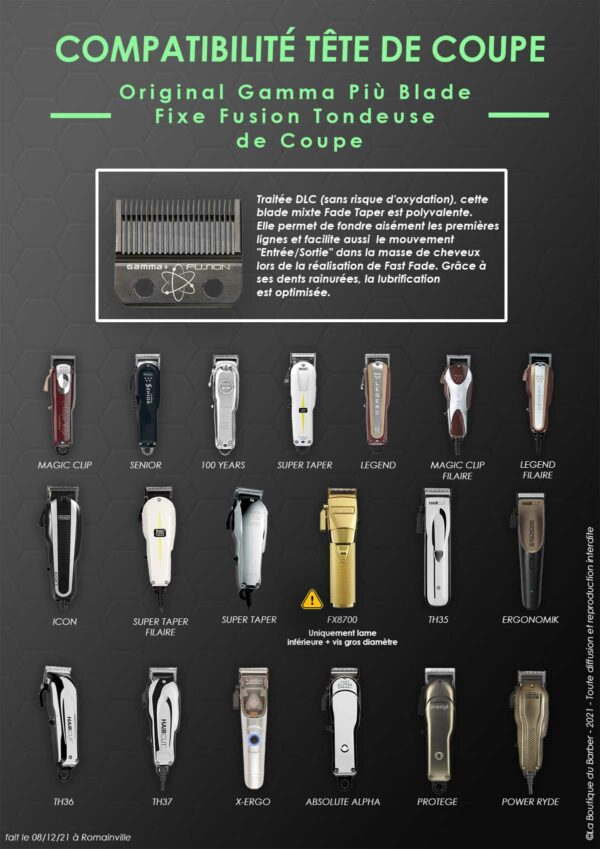 Original-Gamma-Più-Blade-Fixe-Fusion-Tondeuse-de-Coupe